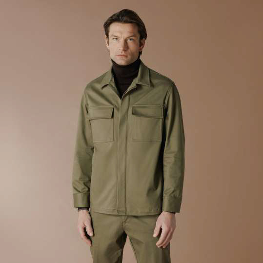 BRUGE  1605 CHEMISE VERT CHINO