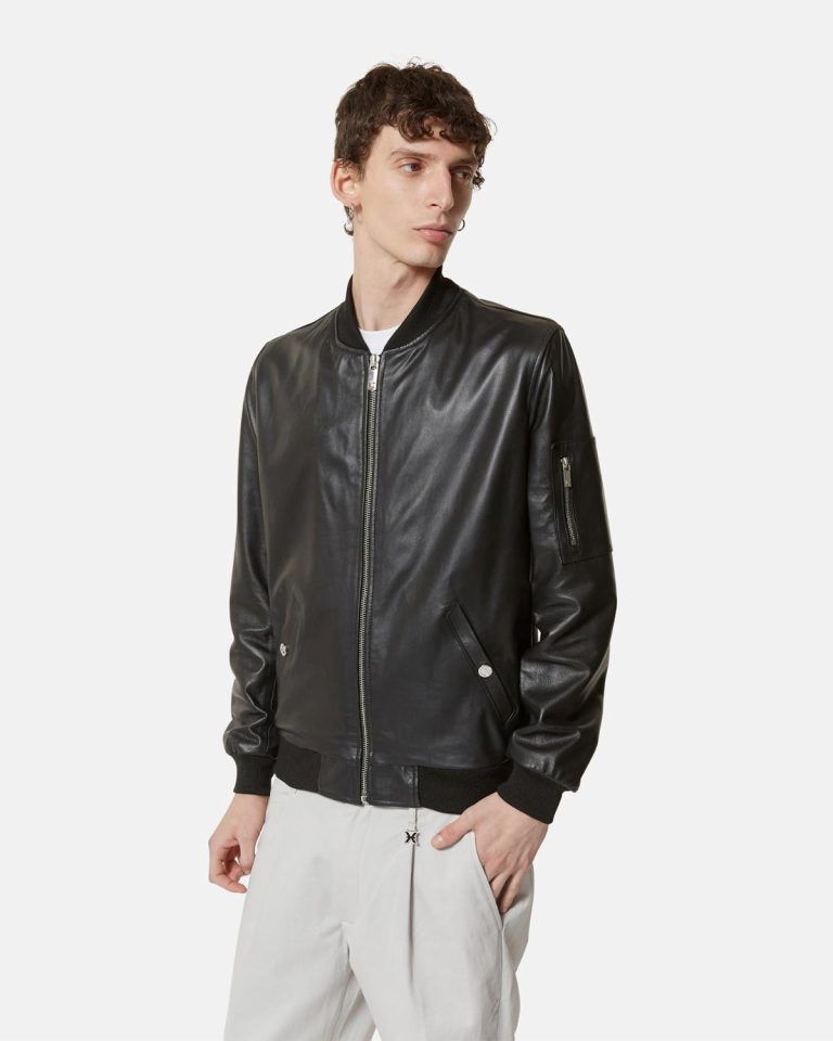 REAL LEATHER BOMBER PANNES