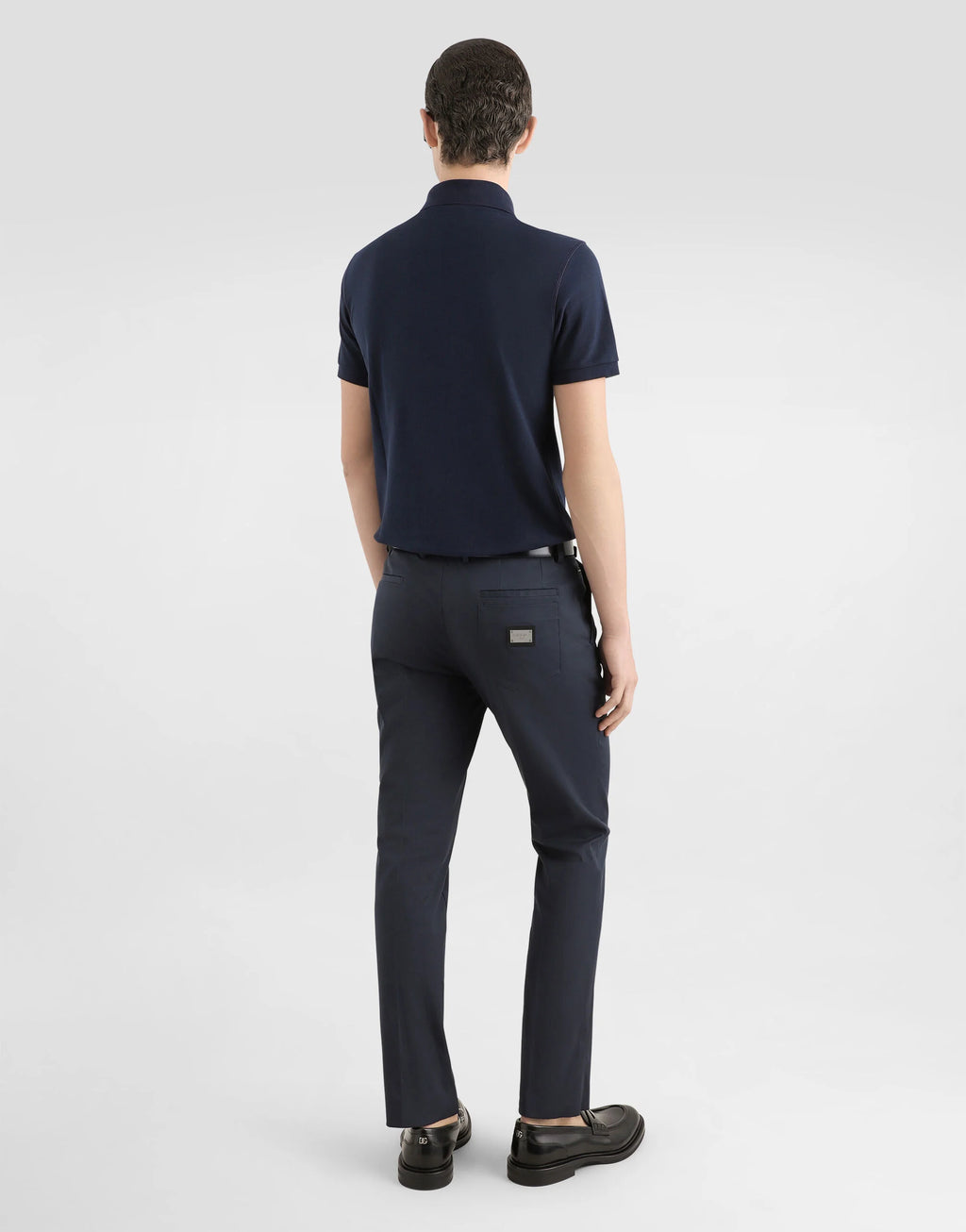 Cotton piqué polo-shirt with branded tag