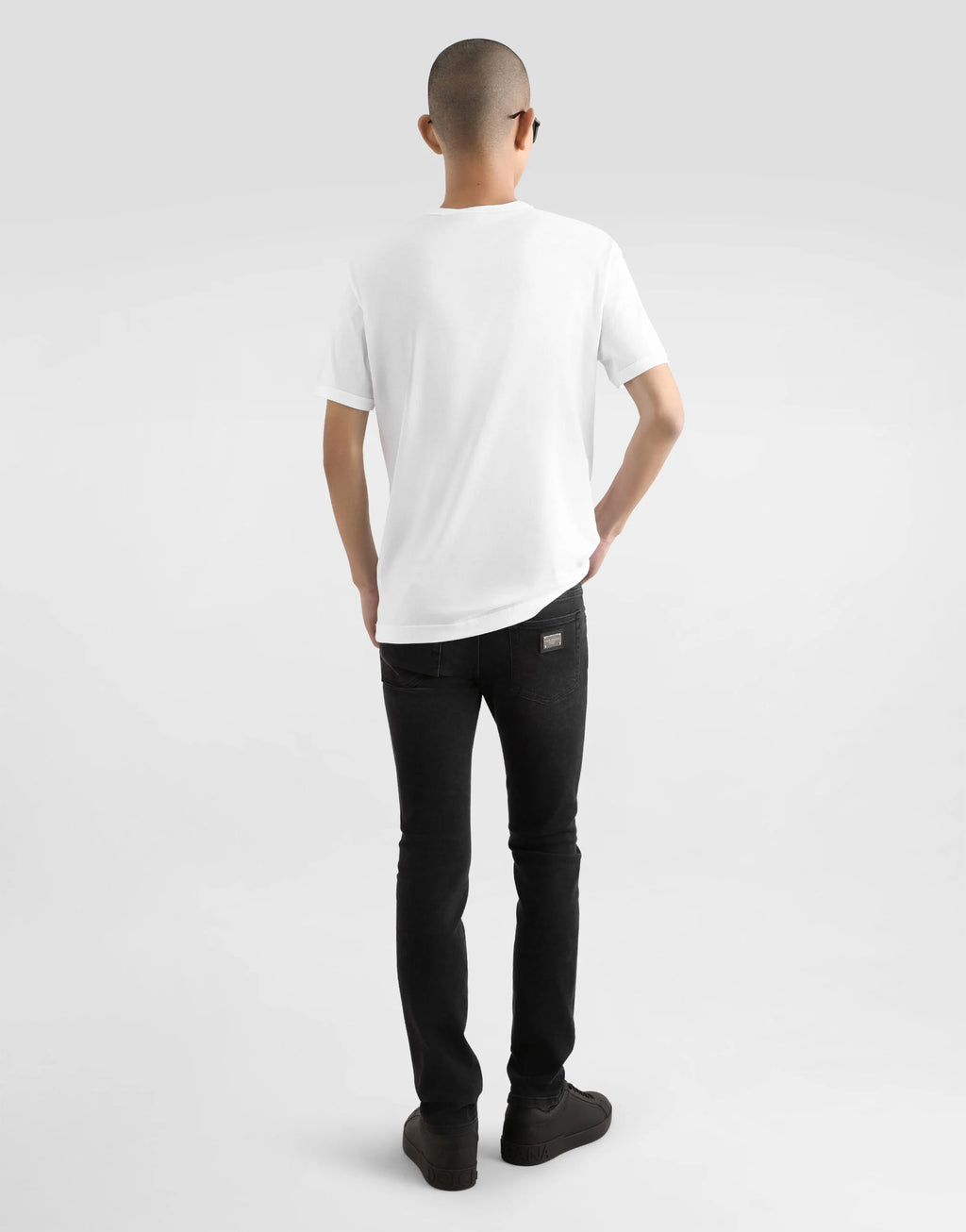 Gray wash skinny stretch jeans