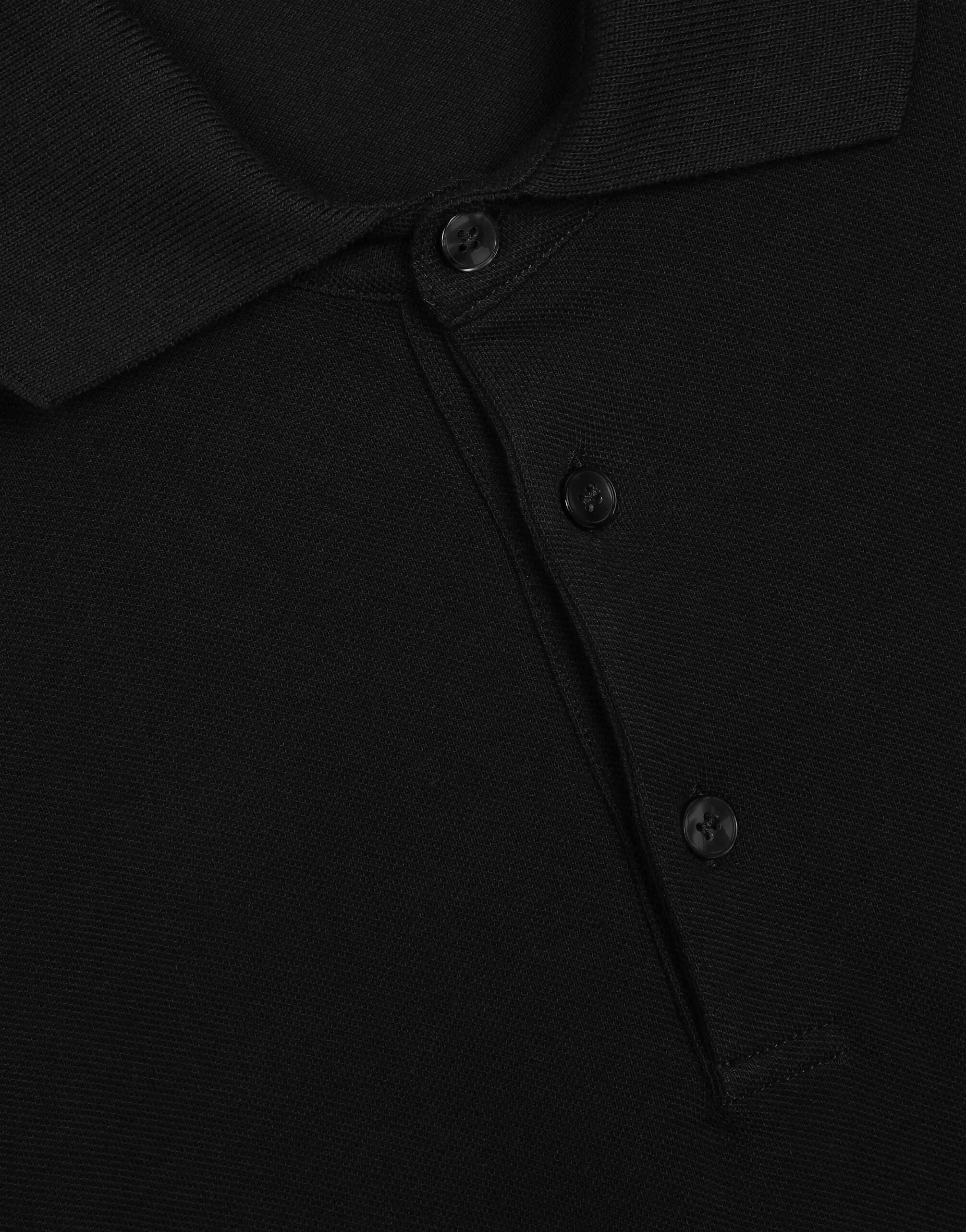 Cotton piqué polo-shirt with branded tag