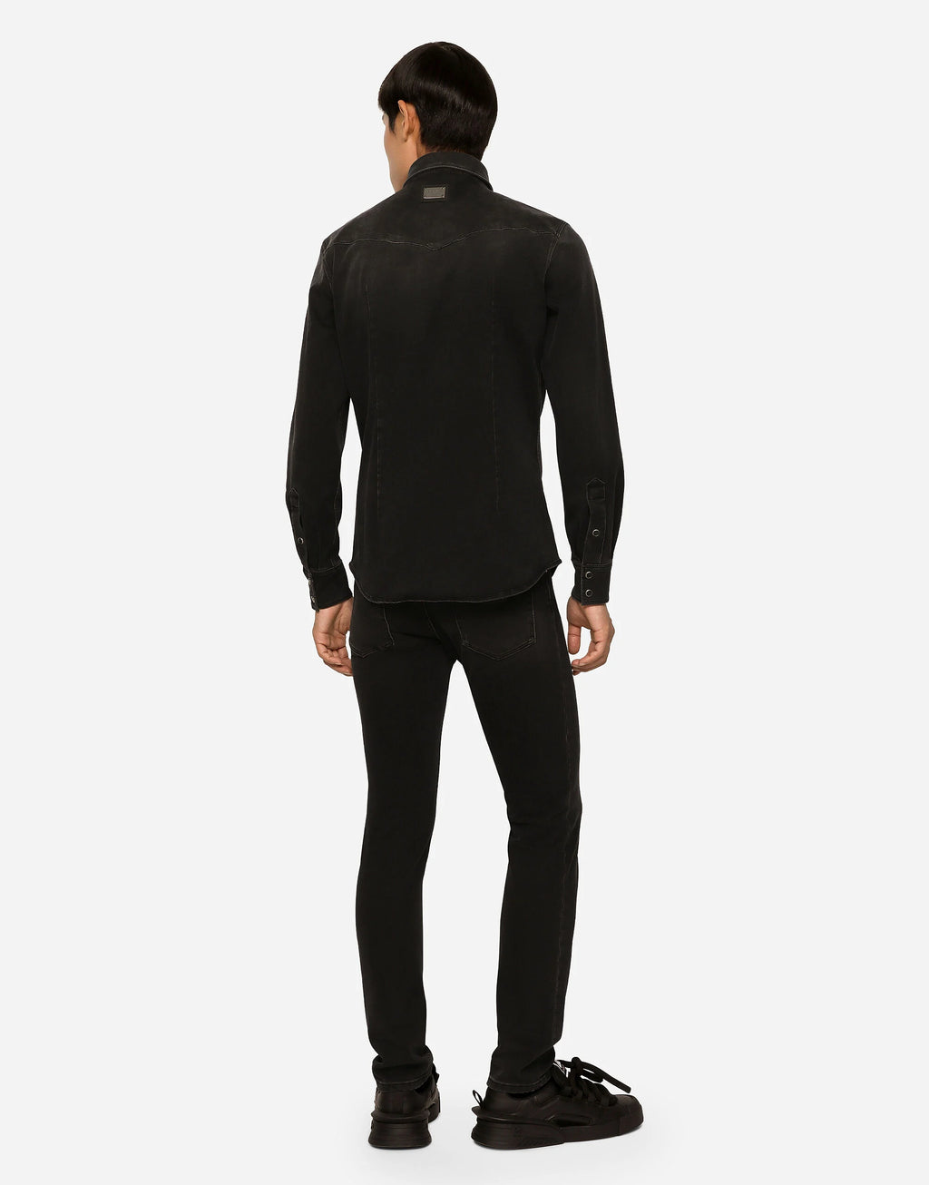 Gray wash skinny stretch jeans