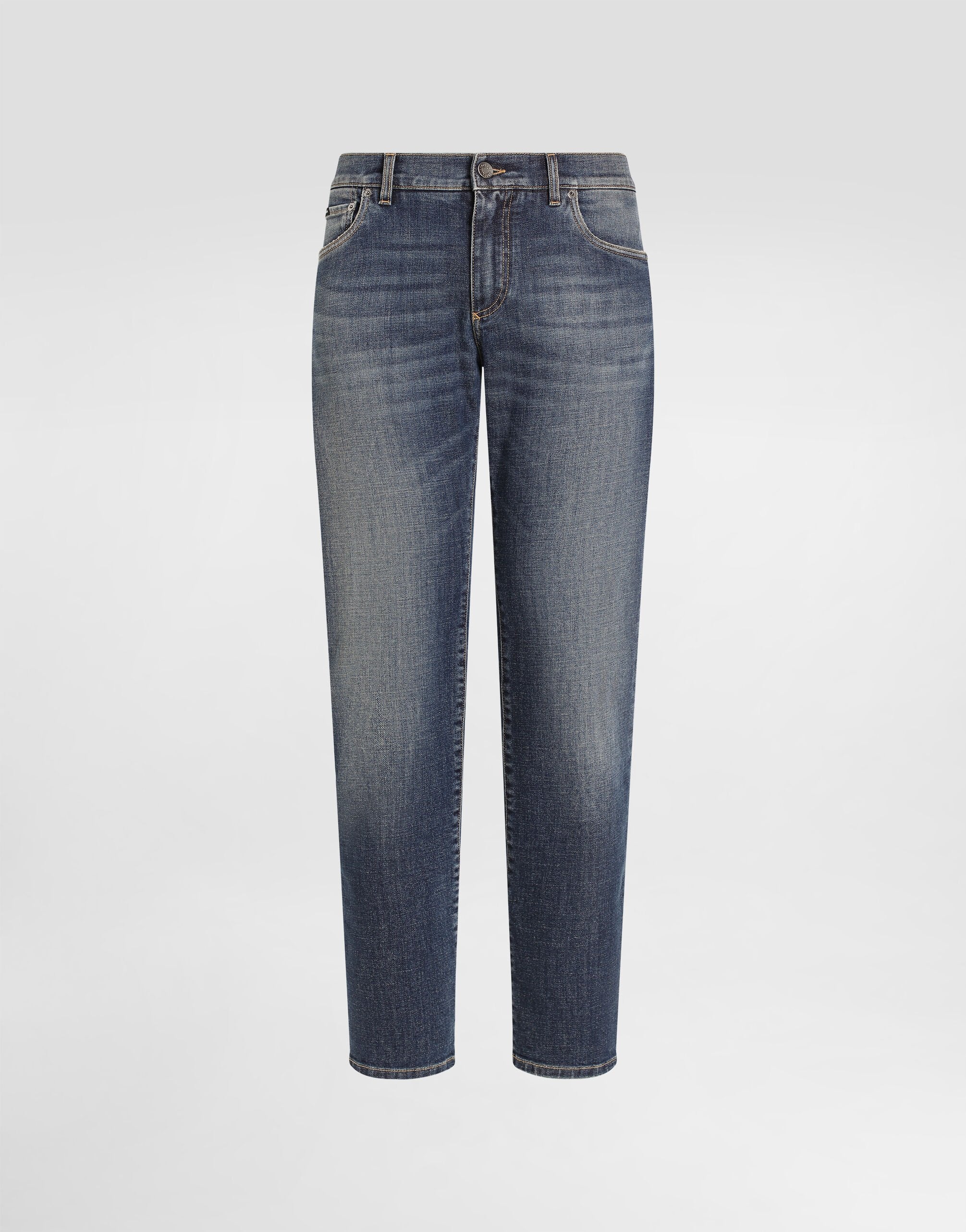 Light blue wash slim-fit stretch jeans