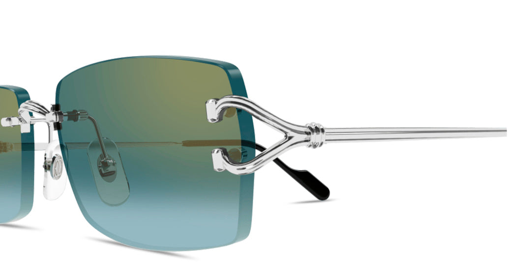 Signature C de Cartier Rimless Rectangle Sunglasses