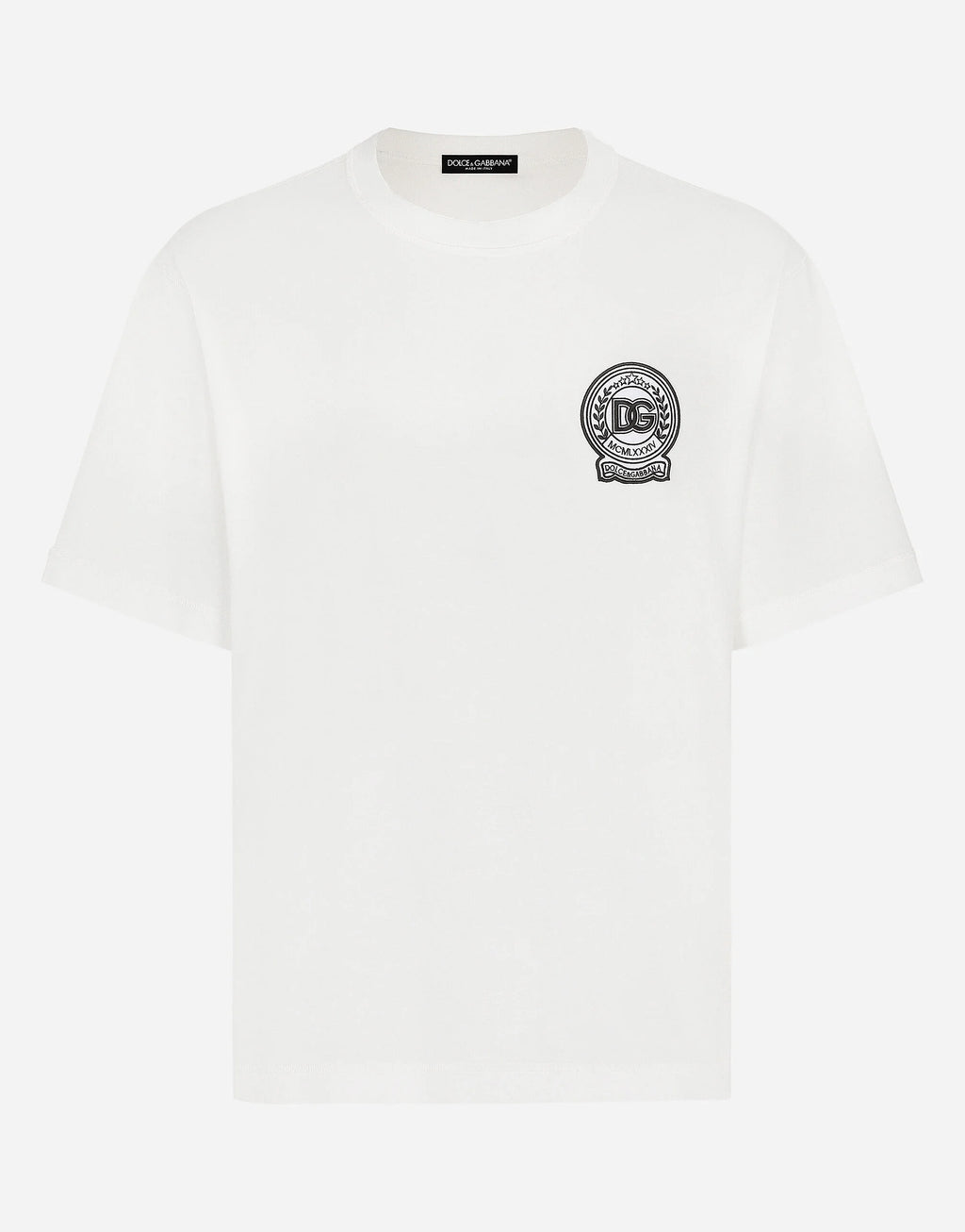 Cotton T-shirt with logo embroidery print