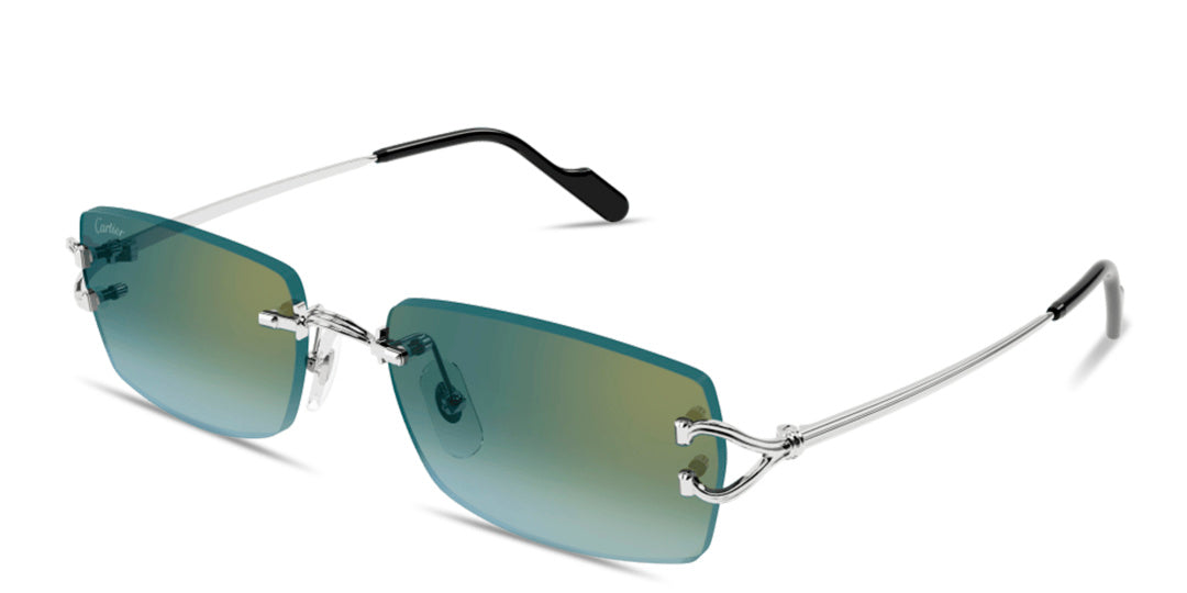 Signature C de Cartier Rimless Rectangle Sunglasses